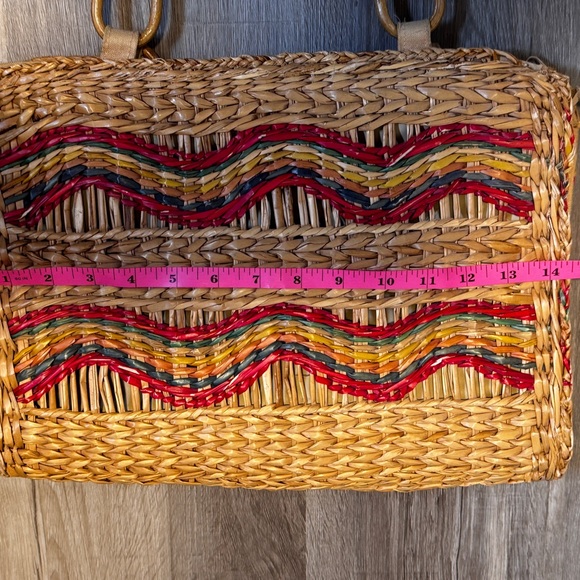 Artisan Woven Straw Tote with Colorful Accents - Picture 5 of 10
